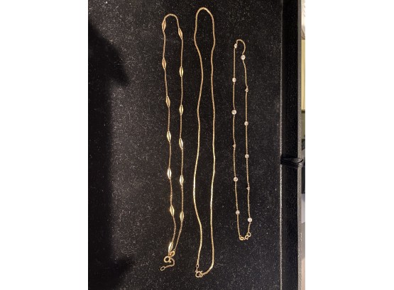 Three 14K  YG Women's Gold Chains, 6.8 DWT Nice Holiday Gift!