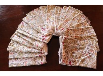 Large Lot Of Decorative Table Napkins With Floral Pattern 23 Pieces