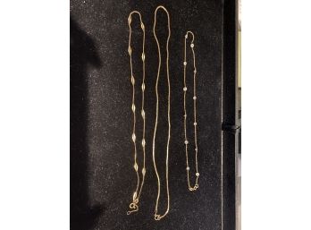 Three 14K  YG Women's Gold Chains, 6.8 DWT Nice Holiday Gift!