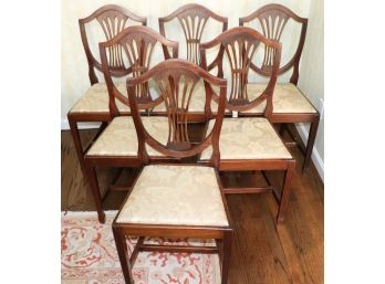 Set Of 6 Vintage Carved Wood Chairs