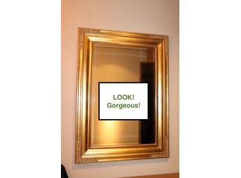 Gorgeous Large Gold Leaf Wall Mirror With Beveled Glass Very Good Condition!!!