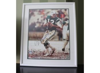 Large Framed Signed Joe Namath Picture, Official NFL Licensed Product C30455597 21' W X 26' Tall