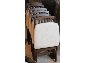 Set Of 6 Folding Chairs With Cushions Great For Parties & Holiday Gatherings