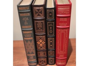 Four Signed Leather Bound, First Edition Books By The Franklin Library Burgess, Bourjaily, Weiser, Spender