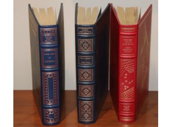 Three Signed Leather Bound, First Edition Books By The Franklin Library J Hersey, Gore Vidal, John G Dunne