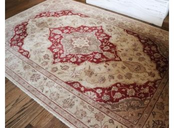 Large Area Rug With Floral Pattern Measures Approximately 104' L X 68' W