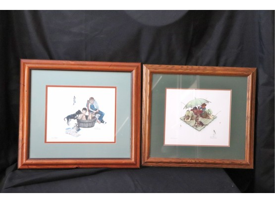 Pair Of Limited Edition Norman Rockwell Framed Prints