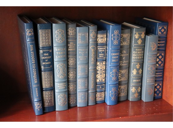 12 Leather Bound Easton Press Collector’s Ed Books: Voltaire, Harriet Stowe, Donne, Ibsen, Dumas & More