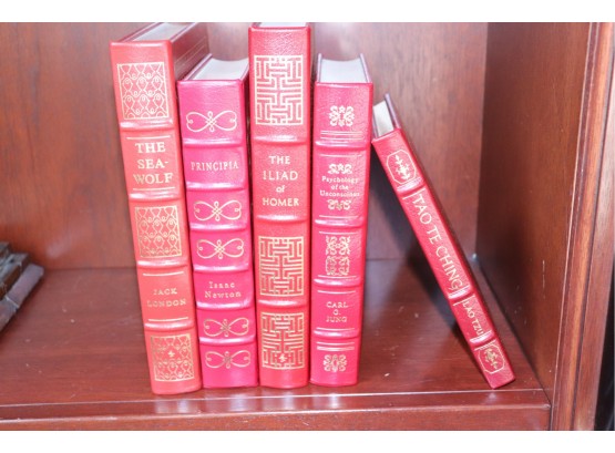 5 Leather Bound Easton Press Collector’s Ed Books: Isaac Newton, Homer, London, Dr. C Jung, L Tzu & More