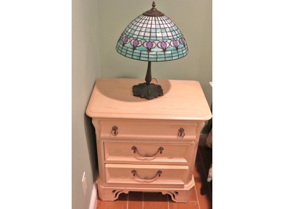 Tiffany Style Stained Glass Table Lamp And Lexington Furniture Nightstand