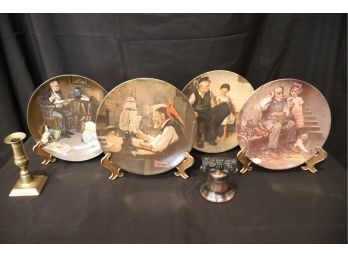 Norman Rockwell Plates With Liberty Bell- Depicting Americana Scenes