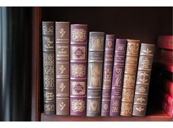8 Leather Bound Easton Press Collector’s Ed Books: Plato, T Hardy, H Fielding, D Keyes, P Anderson & More