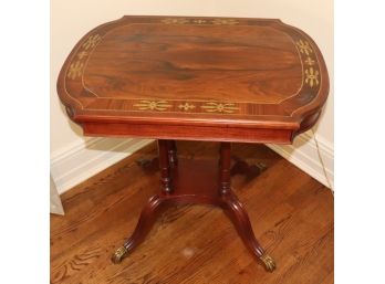 Antique Brass Inlaid Rosewood Side Table