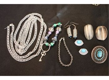 Assortment Of Silver Tone Jewelry
