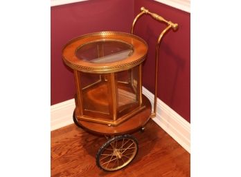 Vintage Display Case Wooden Tea Cart