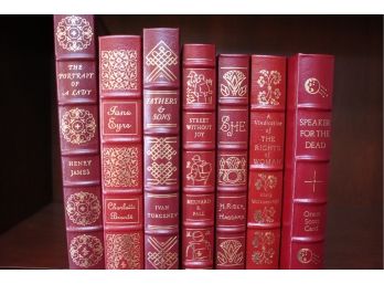 7 LeatherBound Books Easton Press Collectors Ed H James, C Bronte, Turgenev, Fall, M Wollstonecraft OS Card ++