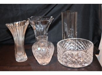 Assorted Crystal Vases From Baccarat, Tiffany & Co. And Others