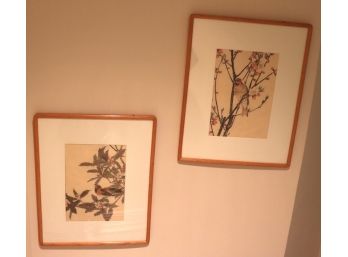 Japanese Watercolor Prints In Modern Wood Frames