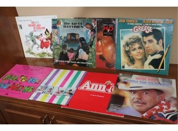 Collection Of 8 Record Albums Including Annie The Musical, Grease, The Wizard Of Oz And More!