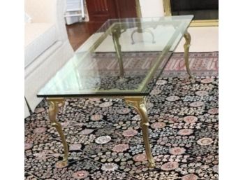 Highly Detailed Brass & Glass Cocktail Table