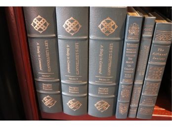6 Leather Bound Easton Press Collector’s Ed Books: JK Galbraith, Douglas Southall Freeman, & More