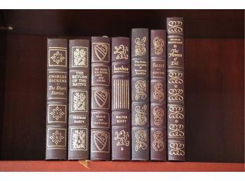 7 Leather Bound Easton Press Collector’s Ed Books: Benjamin Franklin  Dickens, Sir W Scott, T Hardy & More