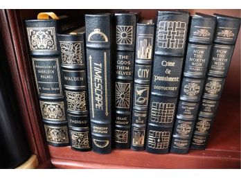 8 Leather Bound Easton Press Collector’s Ed Books: Thoreau, Arthur C Doyle, Benford, Hattaway & Jones & More