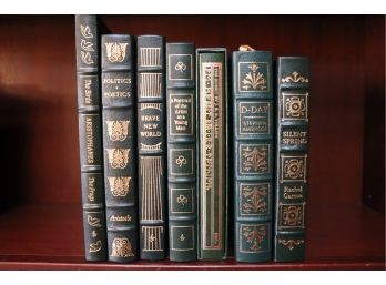 7 Leather-bound Easton Press Collectors Ed Books, Aristotle, JRTolkien, R Carson, A Huxley, J Joyce, S Amarose
