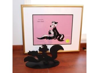 Ltd Ed Warner Bros Looney Tunes Serigraph Cel For Scent-imental Reasons With Marked Iron Sculpture