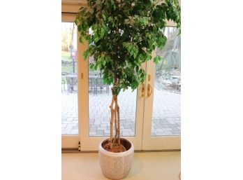 Very Large Faux Ficus Tree In Modern Style Ceramic Pot