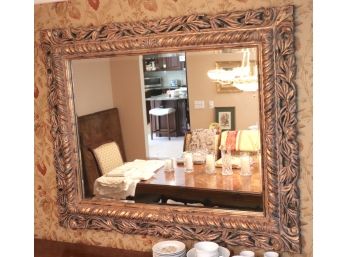 Large Buffet Mantle Wall Mirror With Antiqued Gilded Frame