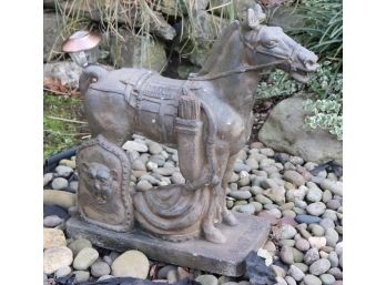 Vintage Japanese Warrior Horse Sculpture