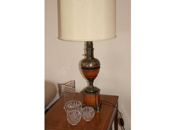 Vintage Stiffel Torchiere Lamp With Shade And Assorted Contemporary Glass Pieces
