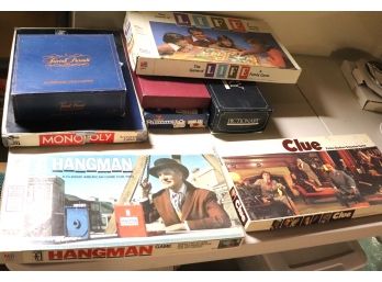 Vintage Board Games  Clue, Life, Pictionary, Hangman, Monopoly And More!!