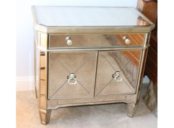 Pair Of Antiqued Mirror Night StandsEnd Table Cabinets
