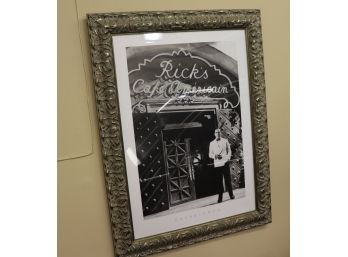 Humphrey Bogart From Casablanca In Front Of Ricks Cafe Americain Framed Poster