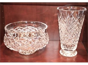 Vintage Waterford Crystal Footed Bowl & Vase