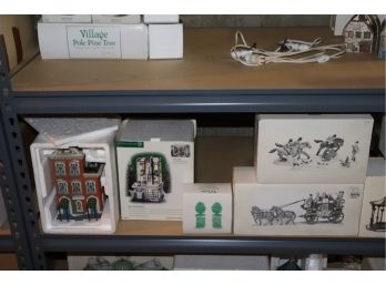 Hand Painted Porcelain Dept 56 Heritage Village Collection  2 Christmas In The City Series & Small Accessories