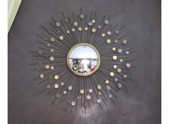 Contemporary Sunburst Convex Mirror 26 Diameter Great Accent Piece For Any Wall