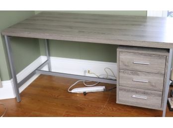 Metal Frame Desk With Veneer Top Has 3 Drawers For Storage Great For Working From Home!