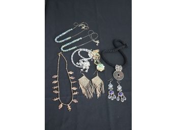 Fashion Jewelry Includes Assorted Necklaces, Dangle Earrings, Asian Pendant & Fun Fish W Lizard Necklace