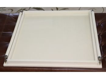 Large Sized Quality Cream Colored Table  Ottoman Tray By Global Views Made In Dallas Texas