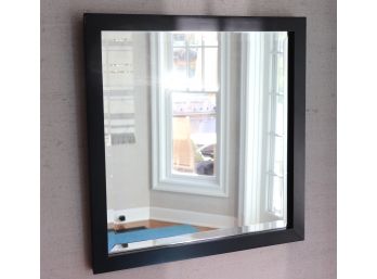 Square Black Wood Mirror With Beveled Edge Measures 30 Sq