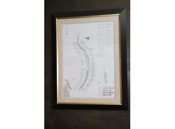 The Wild Horses Of Sable Island Framed Map Print