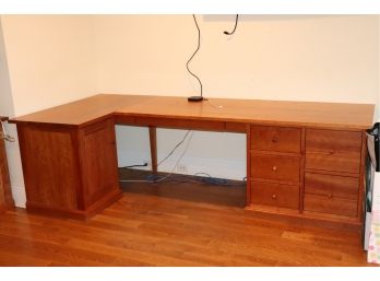 Large 2 Piece Corner Unit Desk Workstation With Cabinet & File Drawers Great For Working From Home