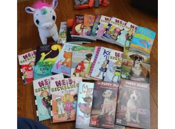 Childrens Scholastic Chapter Books With Stuffed Unicorn Plush Titles Include Heidi Heckelbeck & Morelbeck & Th