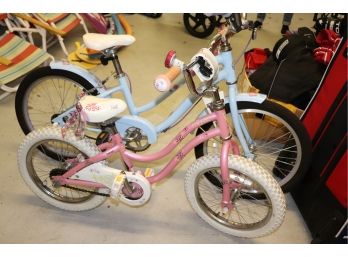 Set Of 2 Childrens Bikes Includes Small Blue Bella Bike And Pink Trek Mystique Bike, Garage Kept!