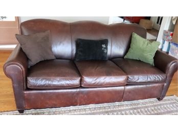 Crate And Barrel Brown Leather Sofa