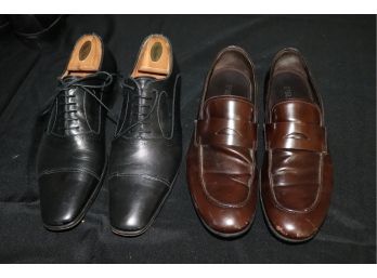 Mens Quality Designer Leather Shoes Includes Prada Made In Italy Size 8.5 & Santoni Size 9.5