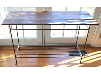 Quality Pine Wood Plank And Metal Welded Console Table Nice Rustic Look